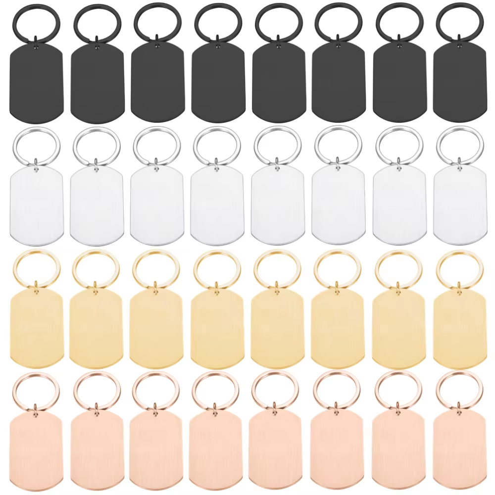 Initial Ring Custom - 10 Buah Gantungan Kunci Tag Logam