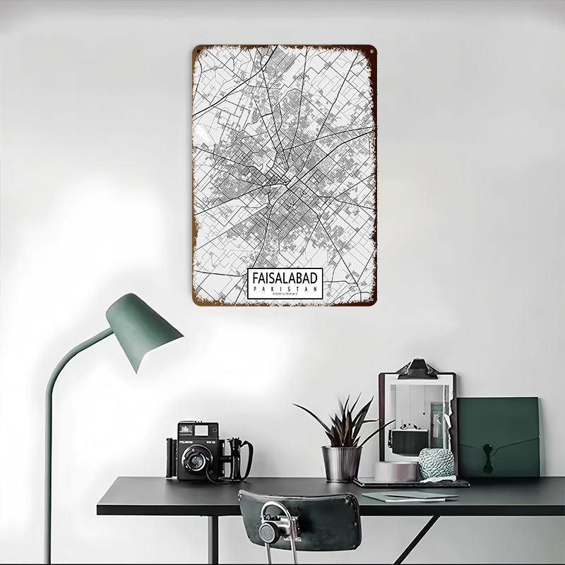 Peta Kota Faisalabad Pakistan  - Custom Map Poster ulasan dan harga