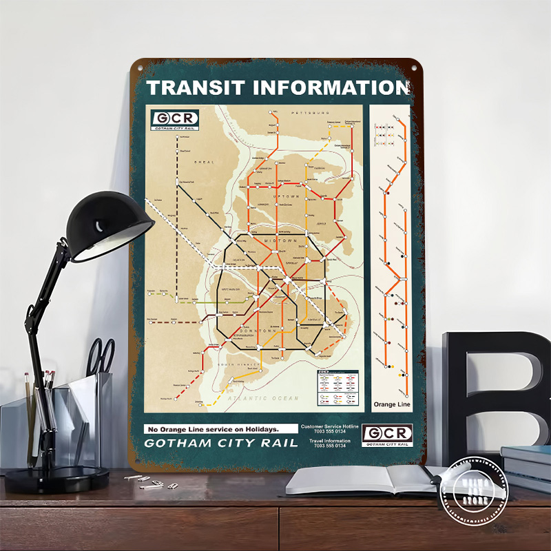 Poster Cetak Peta Kota Gotham  - Custom Map Poster ulasan dan harga