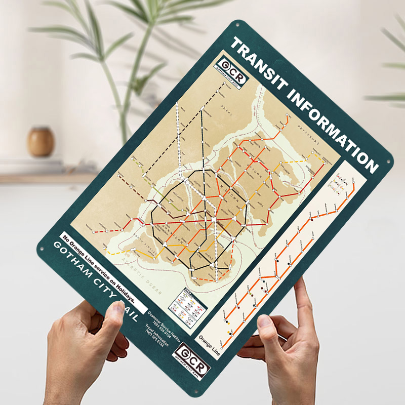Poster Cetak Peta Kota Gotham  - Custom Map Poster ulasan dan harga