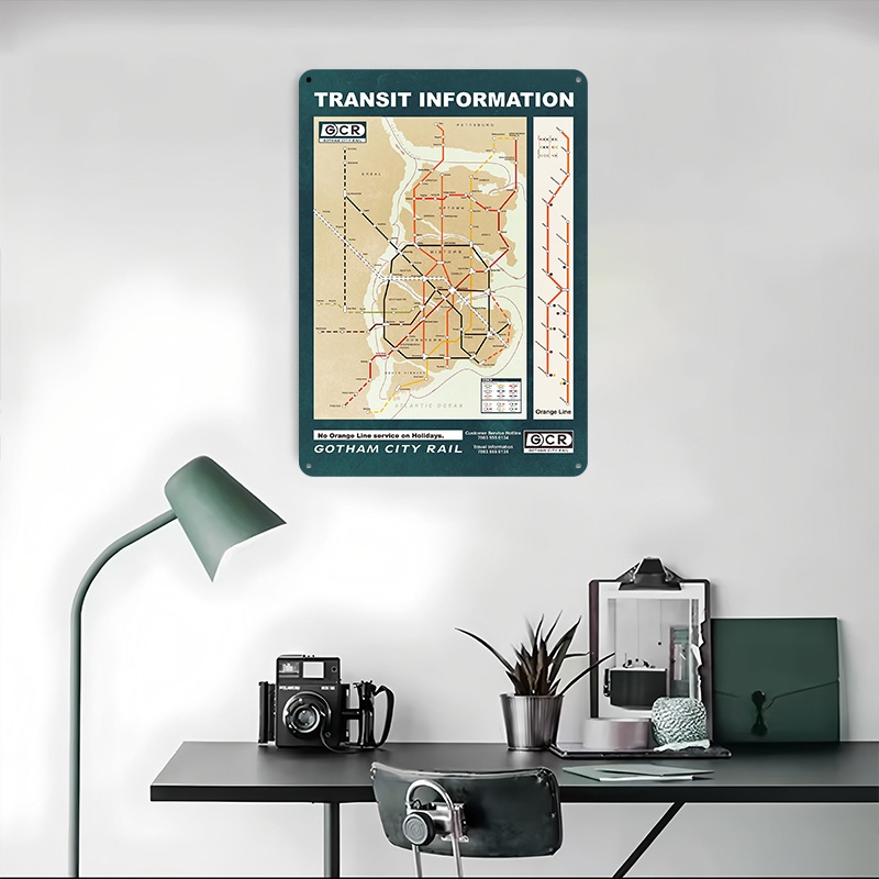 Poster Cetak Peta Kota Gotham  - Custom Map Poster ulasan dan harga