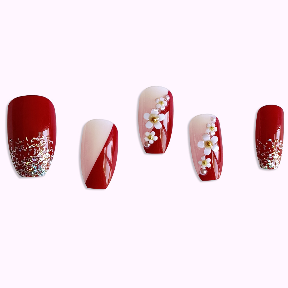 24 Buah Kuku Tekan Merah Mengk - Pressed Flower Art ulasan dan harga